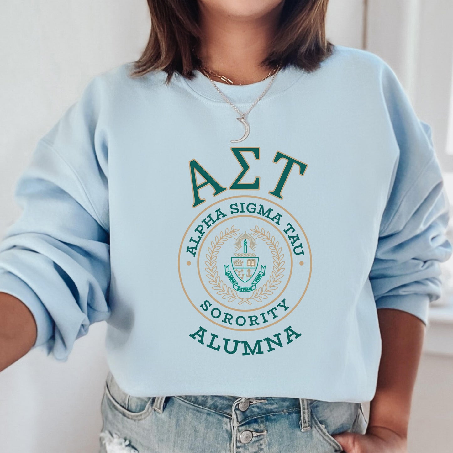 Alpha Sigma Tau Alumna Vintage Sorority Sweatshirt _ 31016g