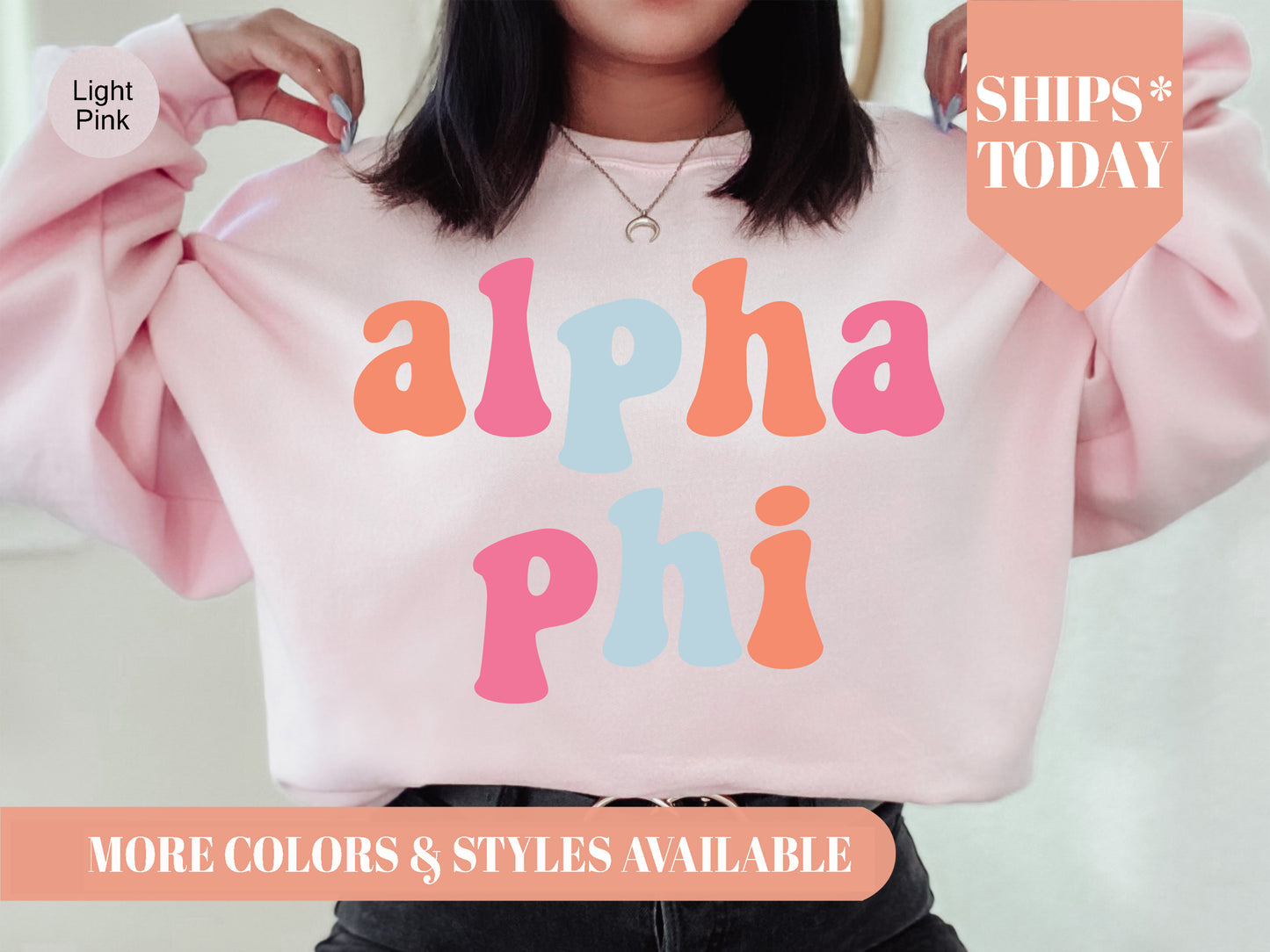 Alpha Phi Vividly Vibrant Sorority Sweatshirt _ 3154g