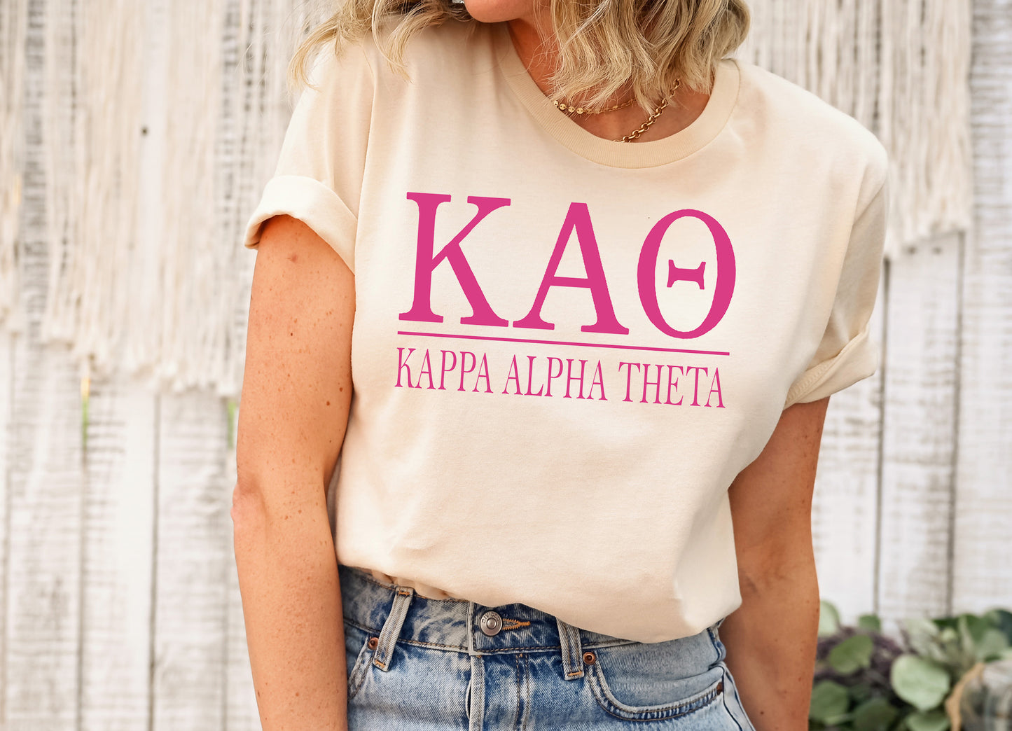 Kappa Alpha Theta Loud Letters Sorority T-shirt _ 481g