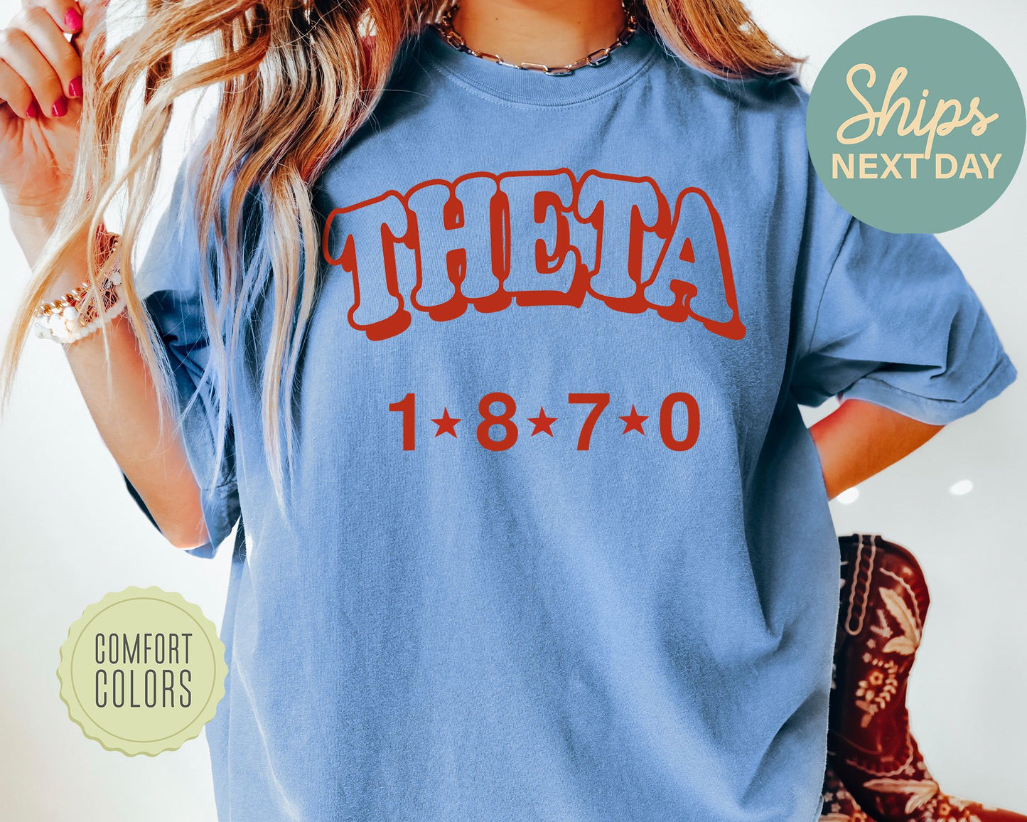 Kappa Alpha Theta Red Arch Comfort Colors Sorority T-shirt _ 377g