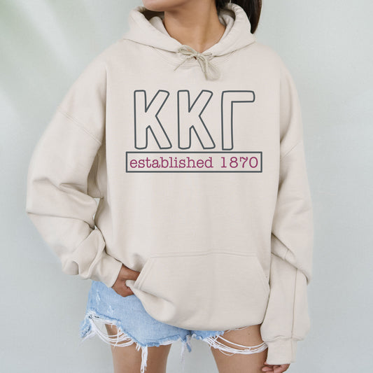 Kappa Kappa Gamma Simply Greek Sorority Hoodie _ 39353g