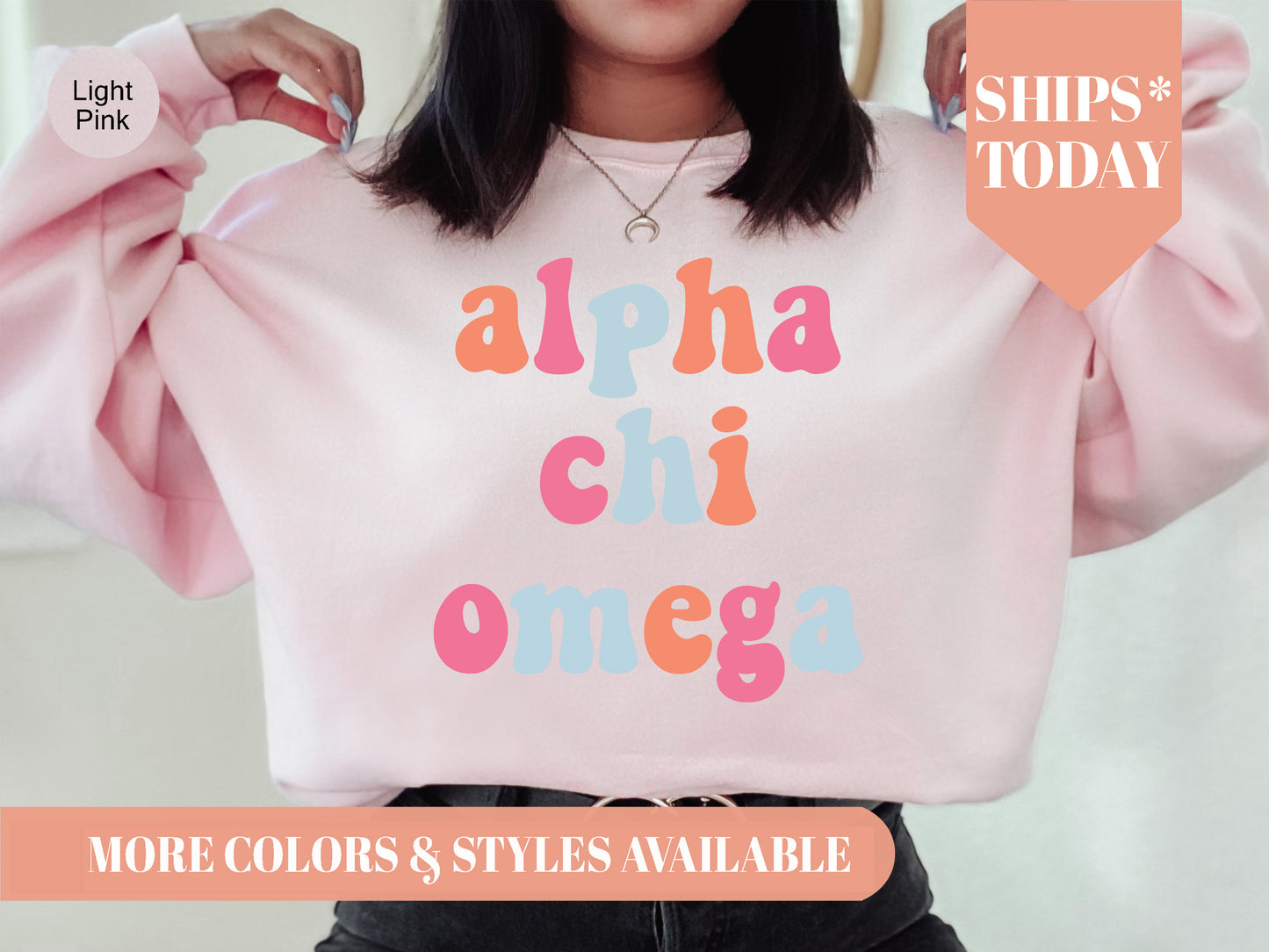 Alpha Chi Omega Vividly Vibrant Sorority Sweatshirt _ 3149g