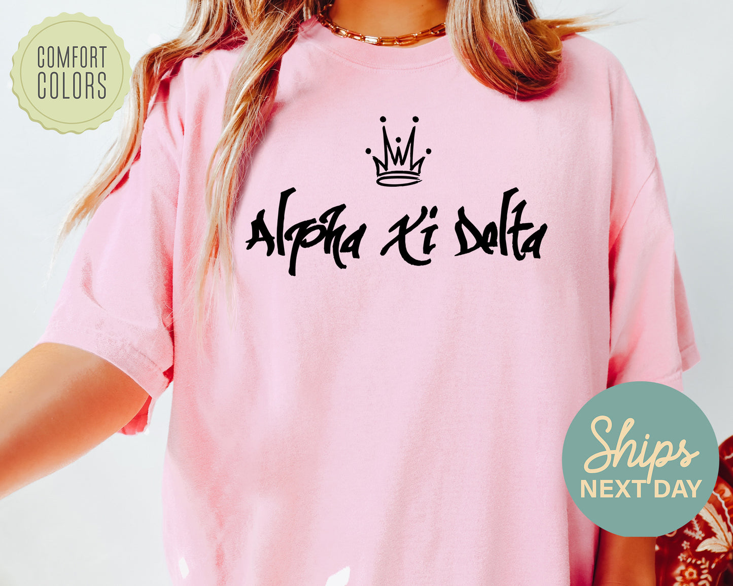 Alpha Xi Delta Queen Comfort Colors Sorority T-shirt _ 2456g