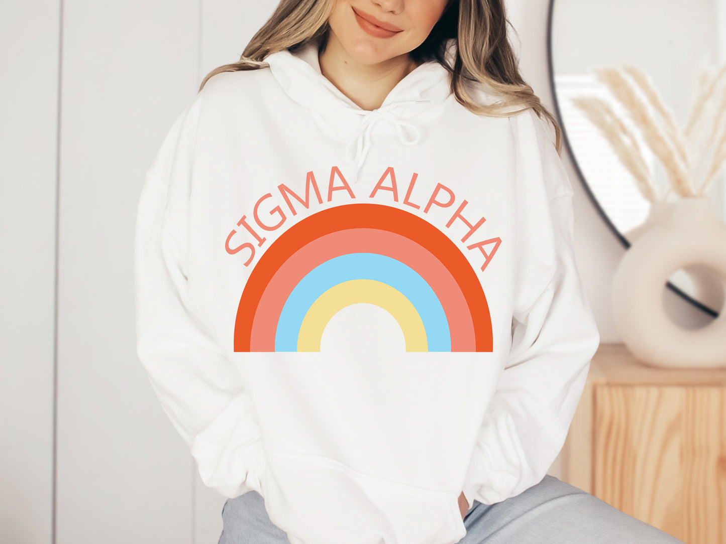 Sigma Alpha Colorful Rainbow Sorority Hoodie _ 3463g