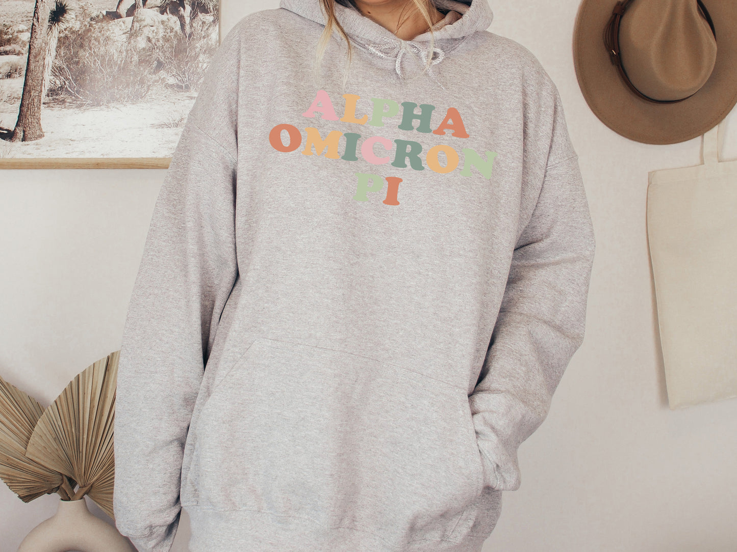 Alpha Omicron Pi Bright and Proud Sorority Hoodie _ 418g