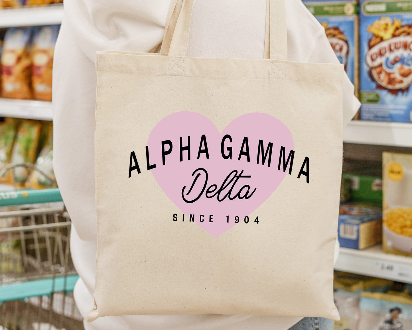 Alpha Gamma Delta Pretty in Pink Sorority Tote Bag _ 34285g