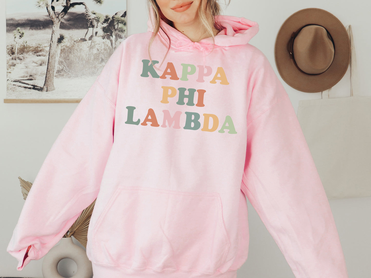 Kappa Phi Lambda Bright and Colorful Sorority Hoodie _ 3474g
