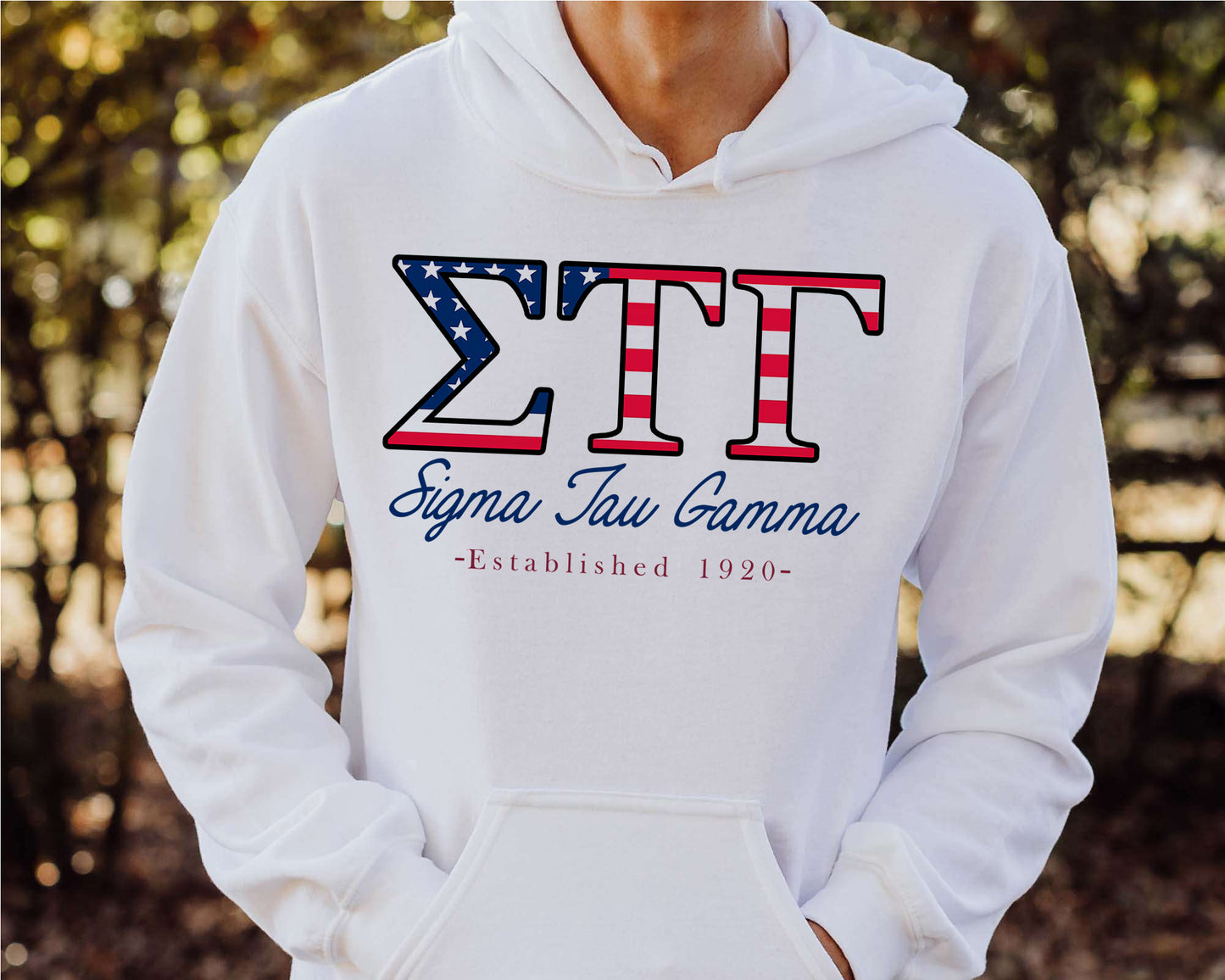 Sigma Tau Gamma American Flag Letters Fraternity Hoodie _ 1179