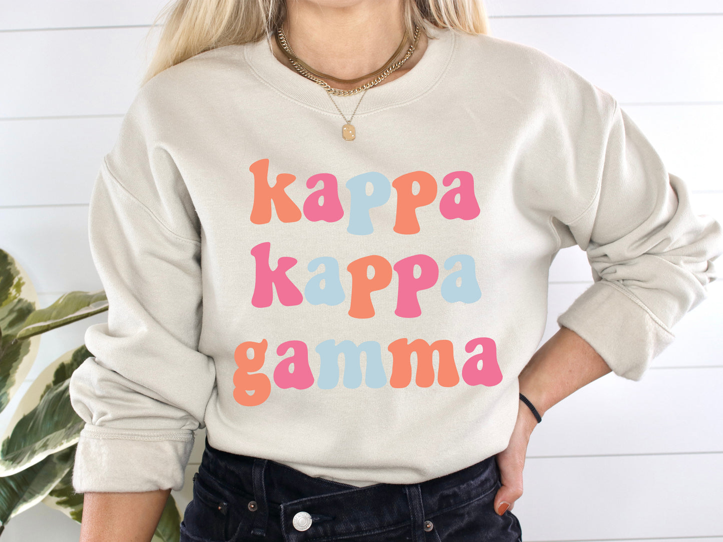 Kappa Kappa Gamma Vividly Vibrant Sorority Sweatshirt _ 3166g
