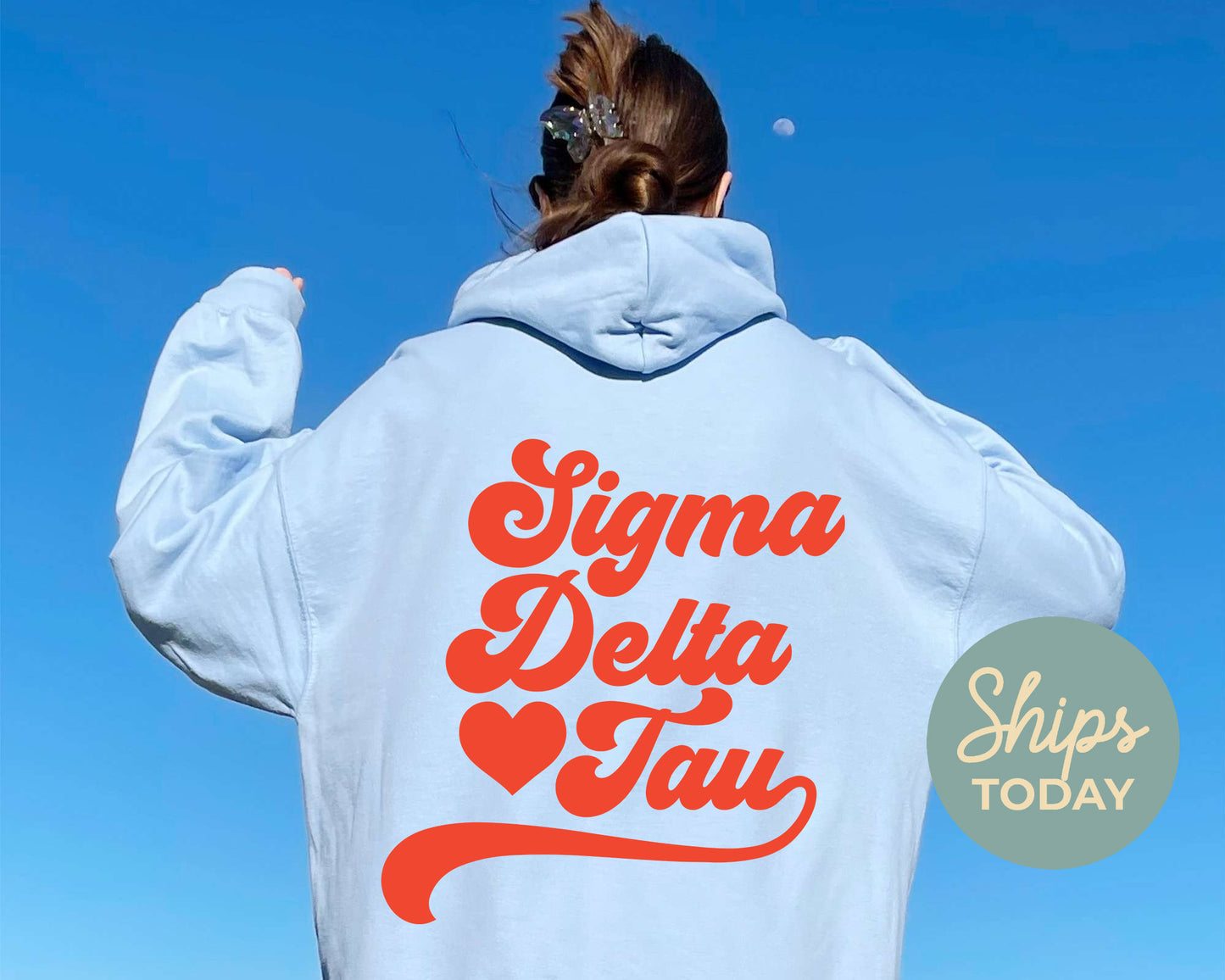 Sigma Delta Tau Red Heart Sorority Hoodie _ 33367g