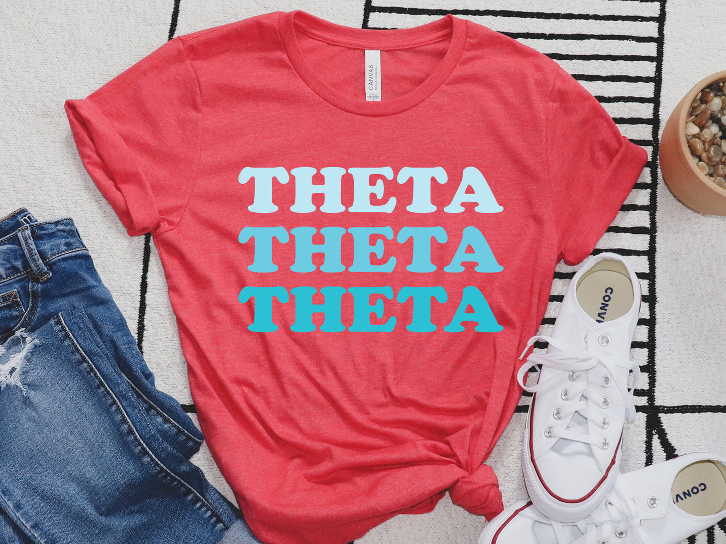 Kappa Alpha Theta Touch of Blue Sorority T-shirt _ 2592g
