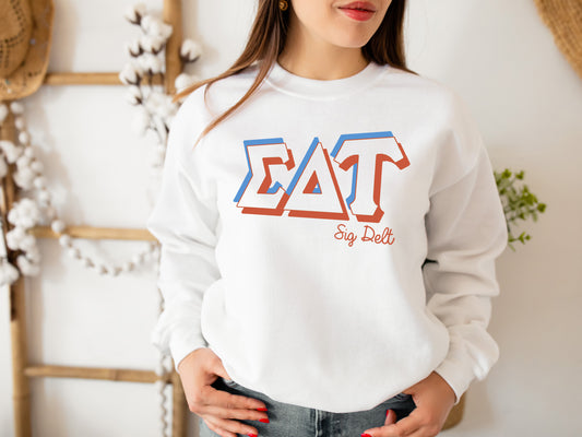 Sigma Delta Tau American Colored Sorority Sweatshirt _ 47g
