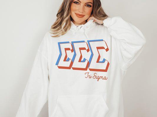 Sigma Sigma Sigma American Colored Sorority Hoodie _ 49g