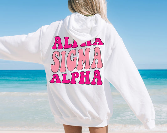Alpha Sigma Alpha Shades of Pink Sorority Hoodie _ 32978g