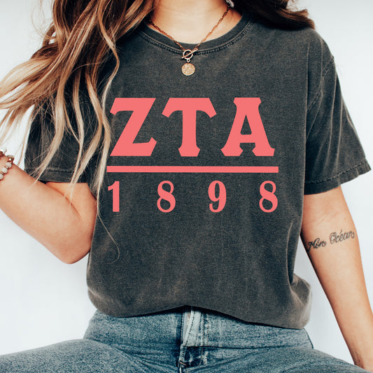 Zeta Tau Alpha Monochromatic Sorority T-shirt _ 30868g