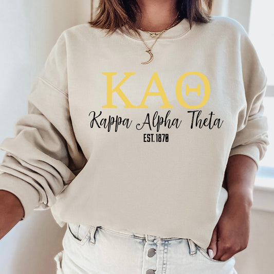 a woman wearing a sweatshirt with the words kao on it