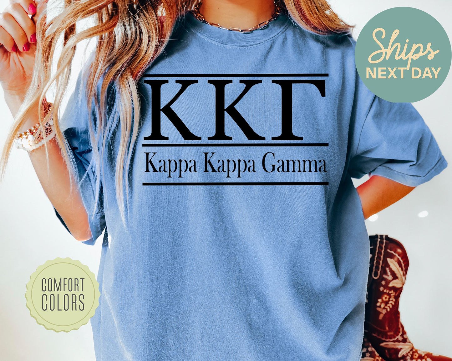 Kappa Kappa Gamma Bold Statement Comfort Colors Sorority T-shirt _ 301g