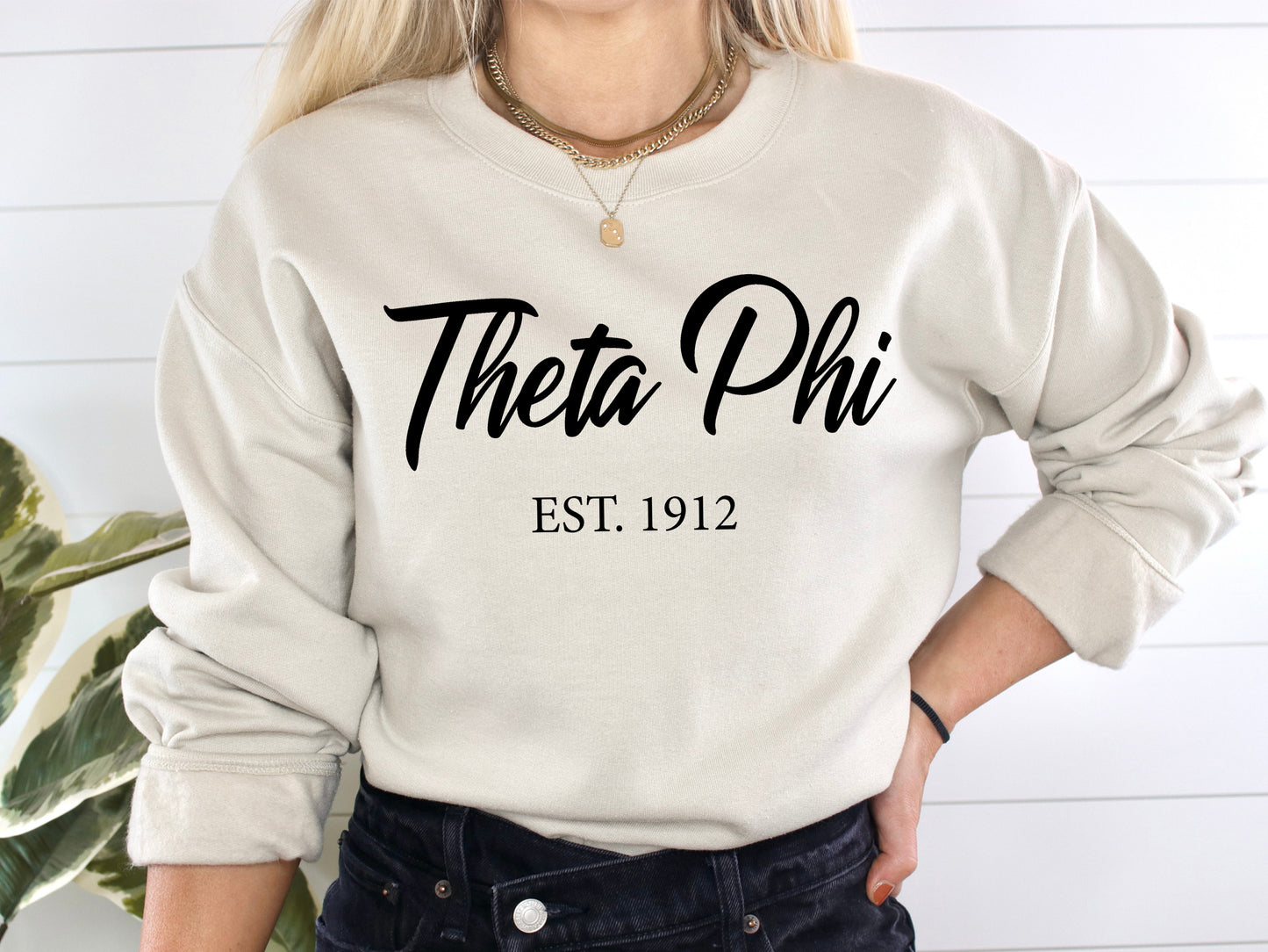 Theta Phi Alpha Black Flowy Sorority Sweatshirt _ 101g