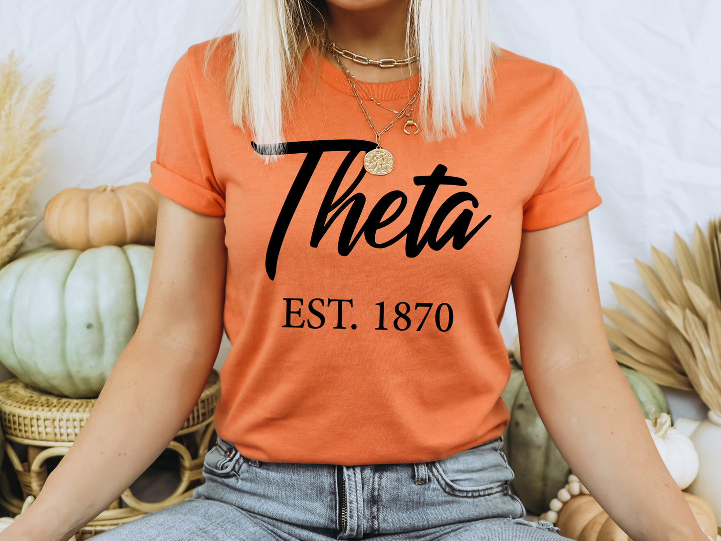 Kappa Alpha Theta Black Flowy Sorority T-shirt _ 92g