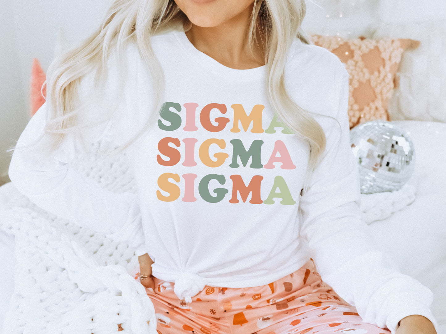 Sigma Sigma Sigma Bright and Proud Sorority Long Sleeve T-shirt _ 437g