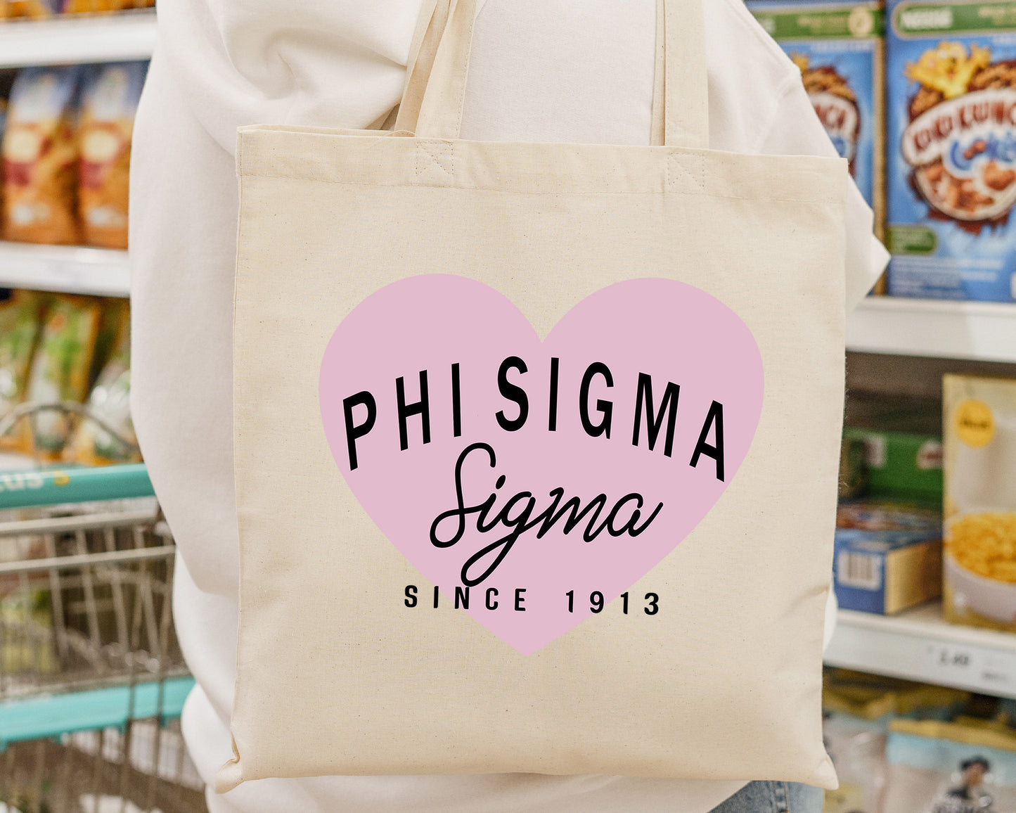 Phi Sigma Sigma Pretty in Pink Sorority Tote Bag _ 34301g