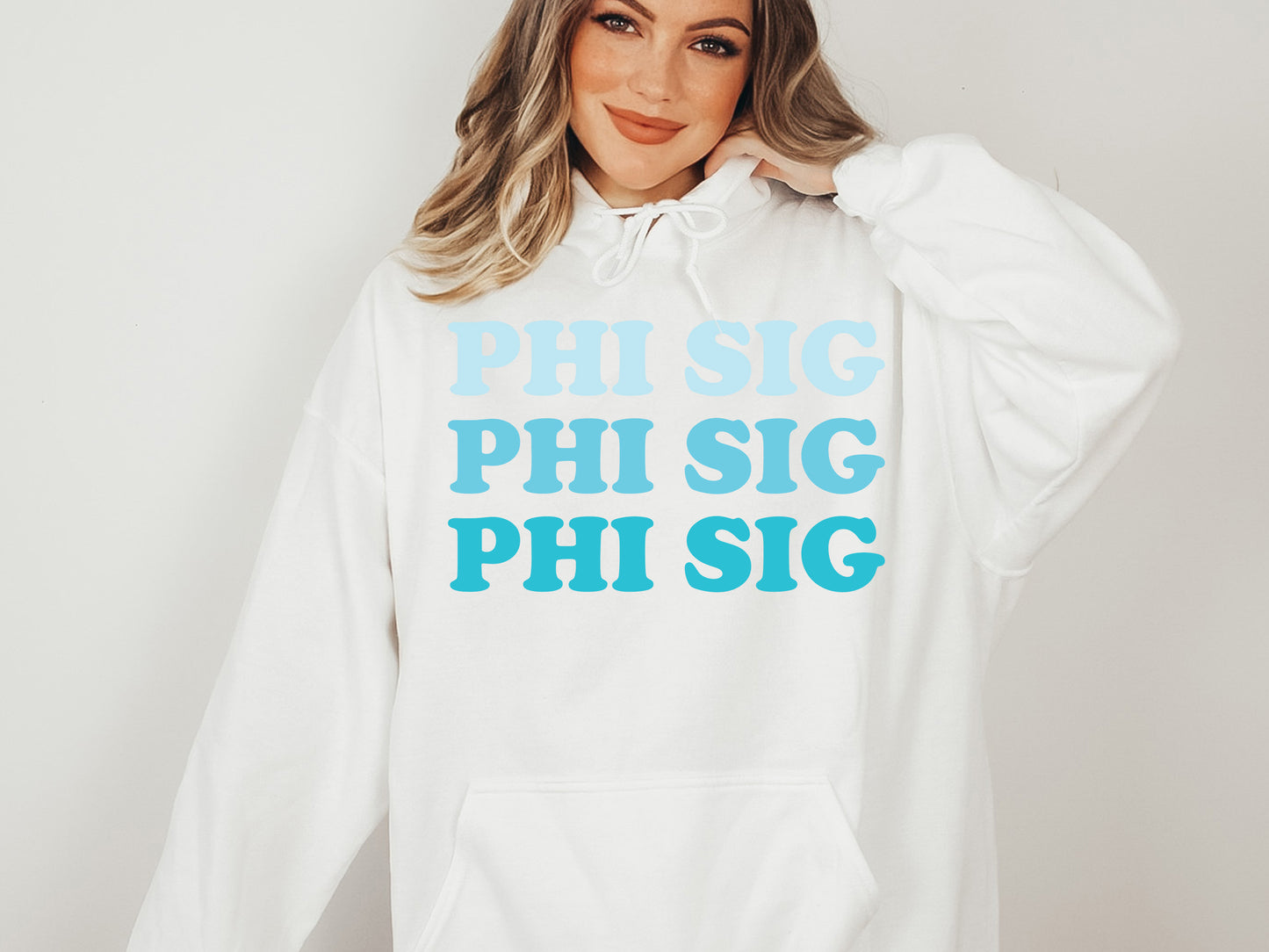 Phi Sigma Sigma Touch of Blue Sorority Hoodie _ 2596g
