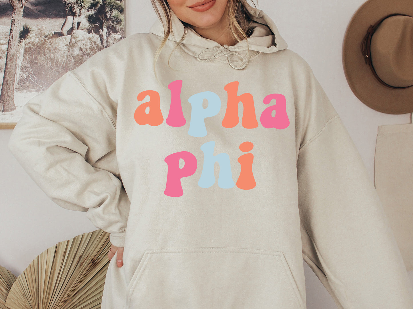 Alpha Phi Vividly Vibrant Sorority Hoodie _ 3154g