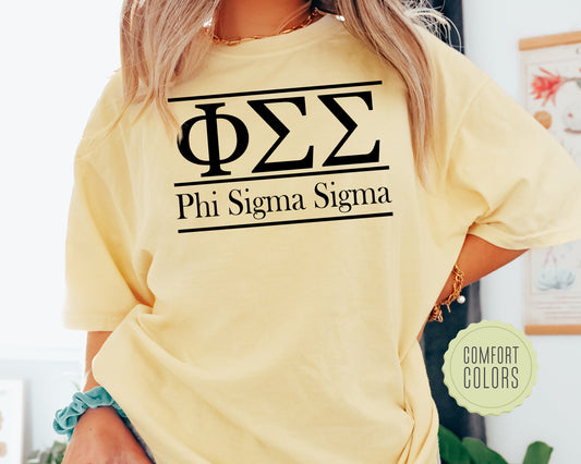 Phi Sigma Sigma Bold Statement Comfort Colors Sorority T-shirt _ 303g