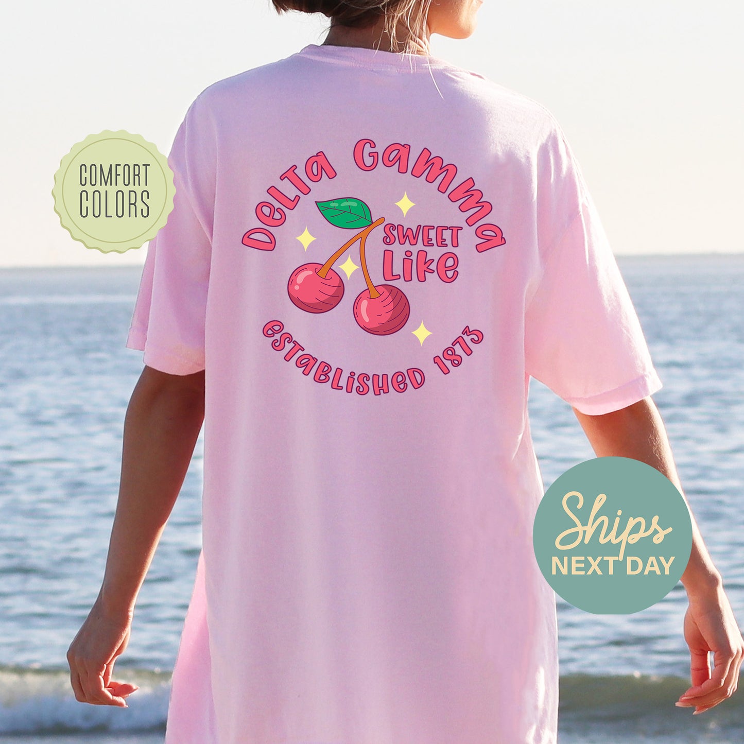 Delta Gamma Sweet Like Cherry Comfort Colors Sorority T-shirt _ 32040g
