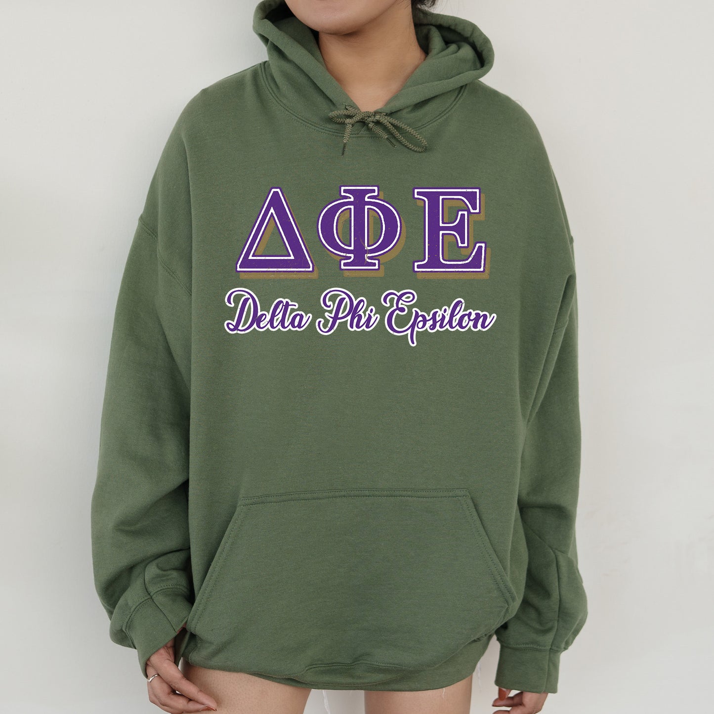 Delta Phi Epsilon Greek Colors Sorority Hoodie _ 36081g