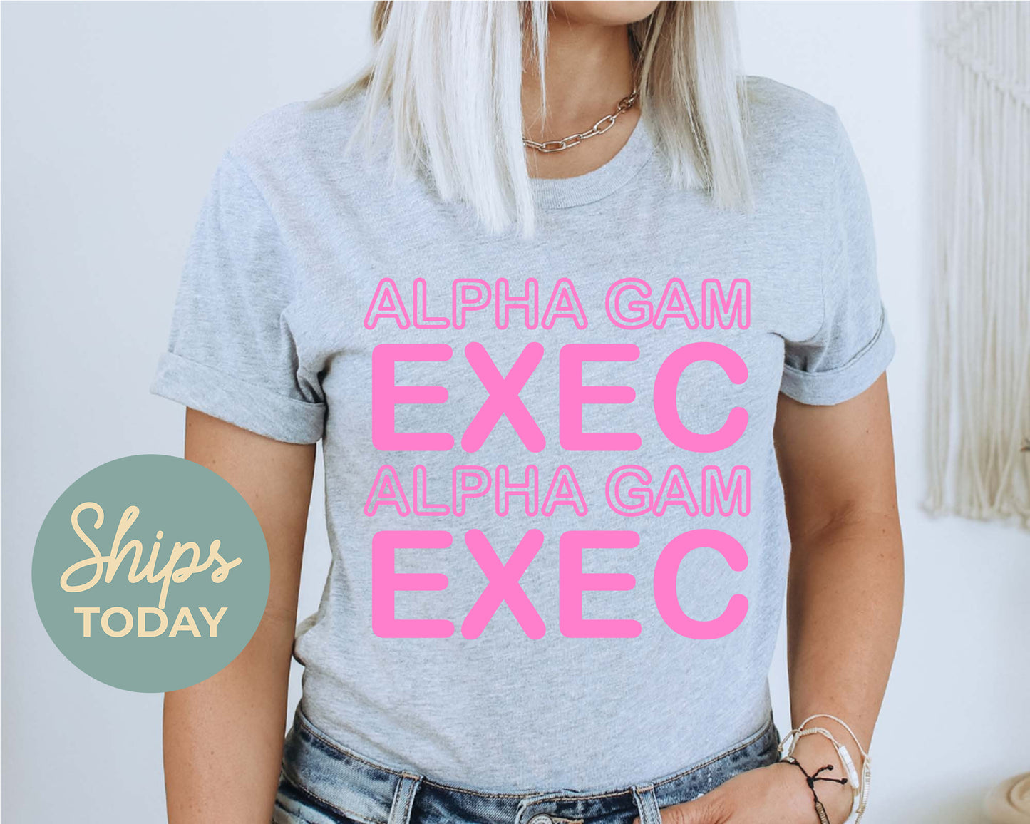 Alpha Gamma Delta Executive Sisterhood Sorority T-shirt _ 30903g