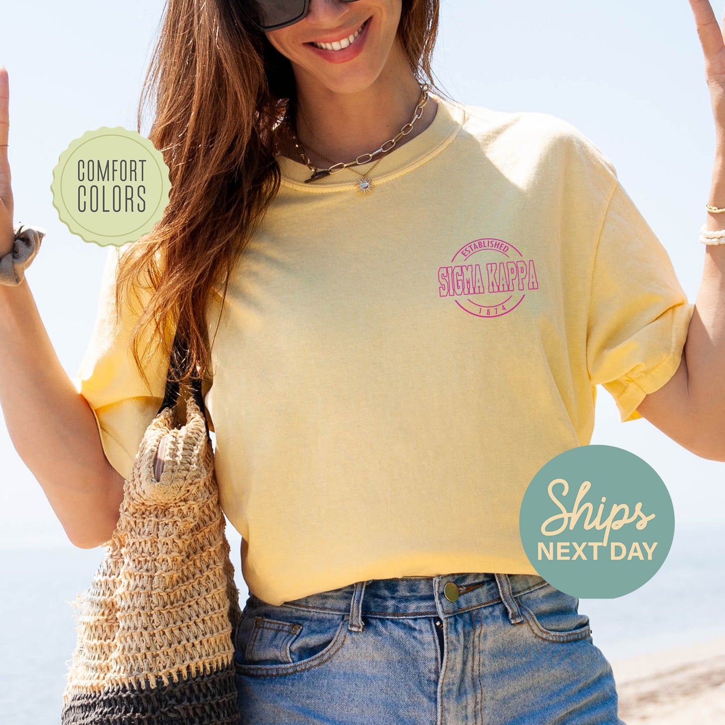 Sigma Kappa Stamped Comfort Colors Sorority T-shirt _ 39134g