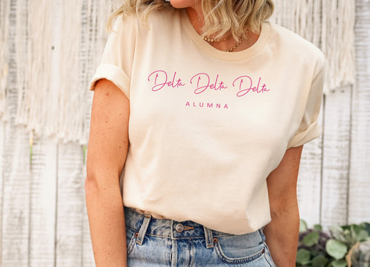 Delta Delta Delta Simple and Sweet Alumna Sorority T-shirt _ 502g