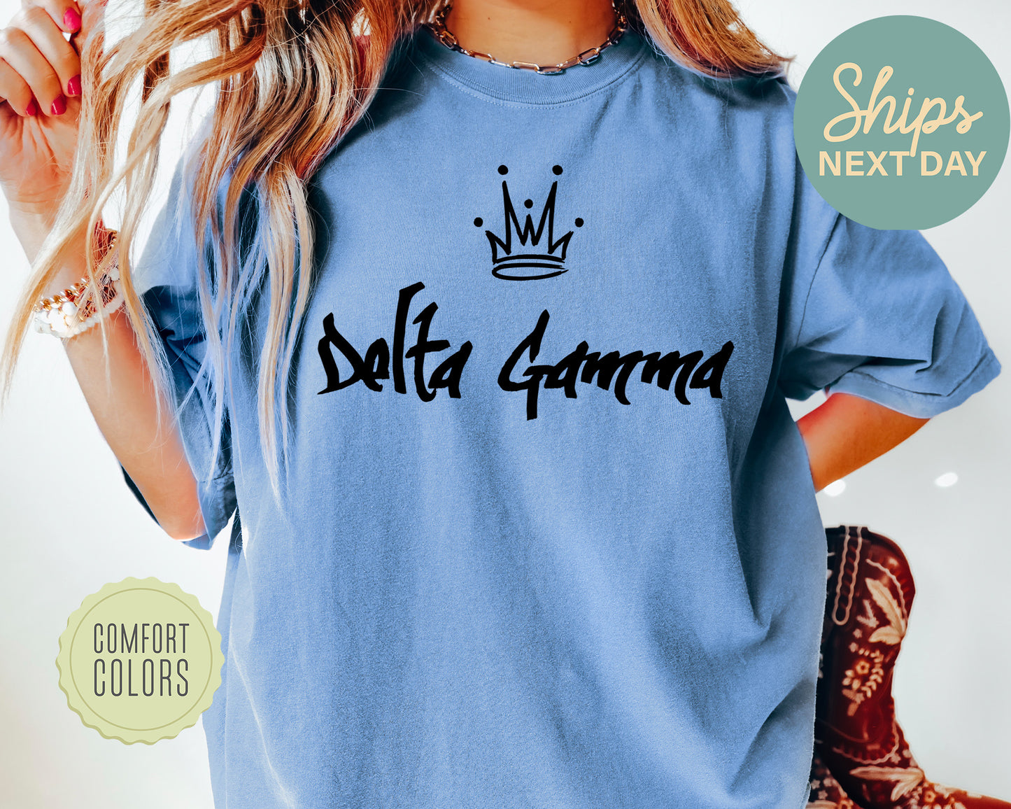 Delta Gamma Queen Comfort Colors Sorority T-shir _ 2459g