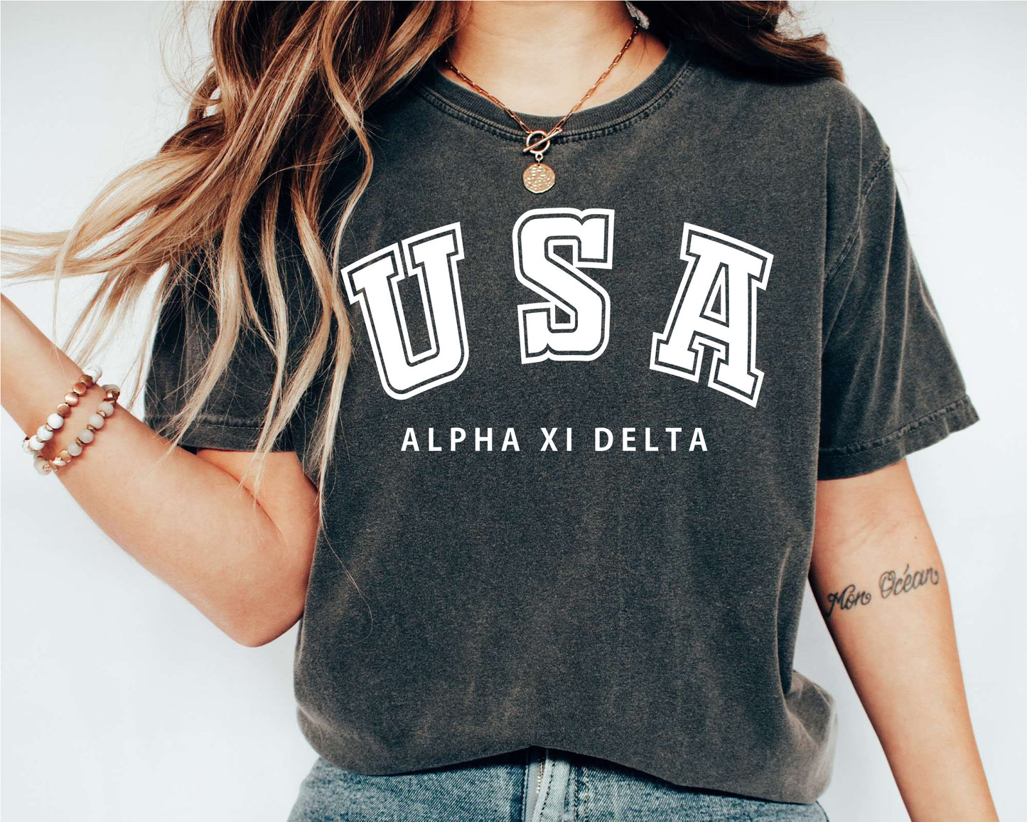 Alpha Xi Delta Proud American Sorority T-shirt _ 2299g