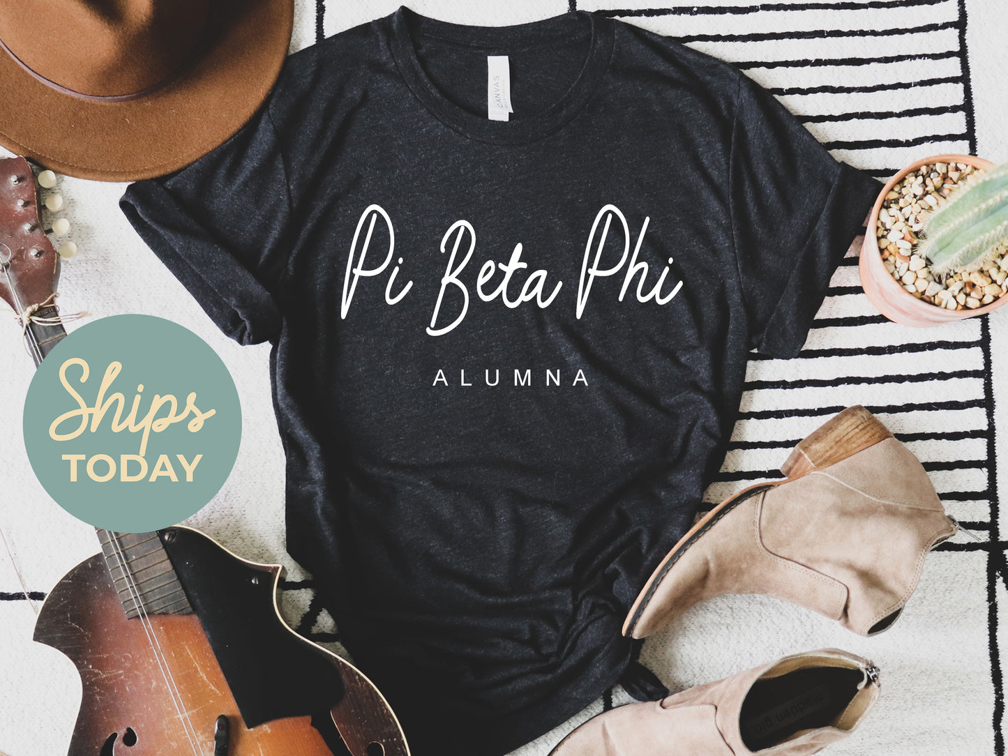 Pi Beta Phi Flashy Alumna Sorority T-shirt _ 2545g