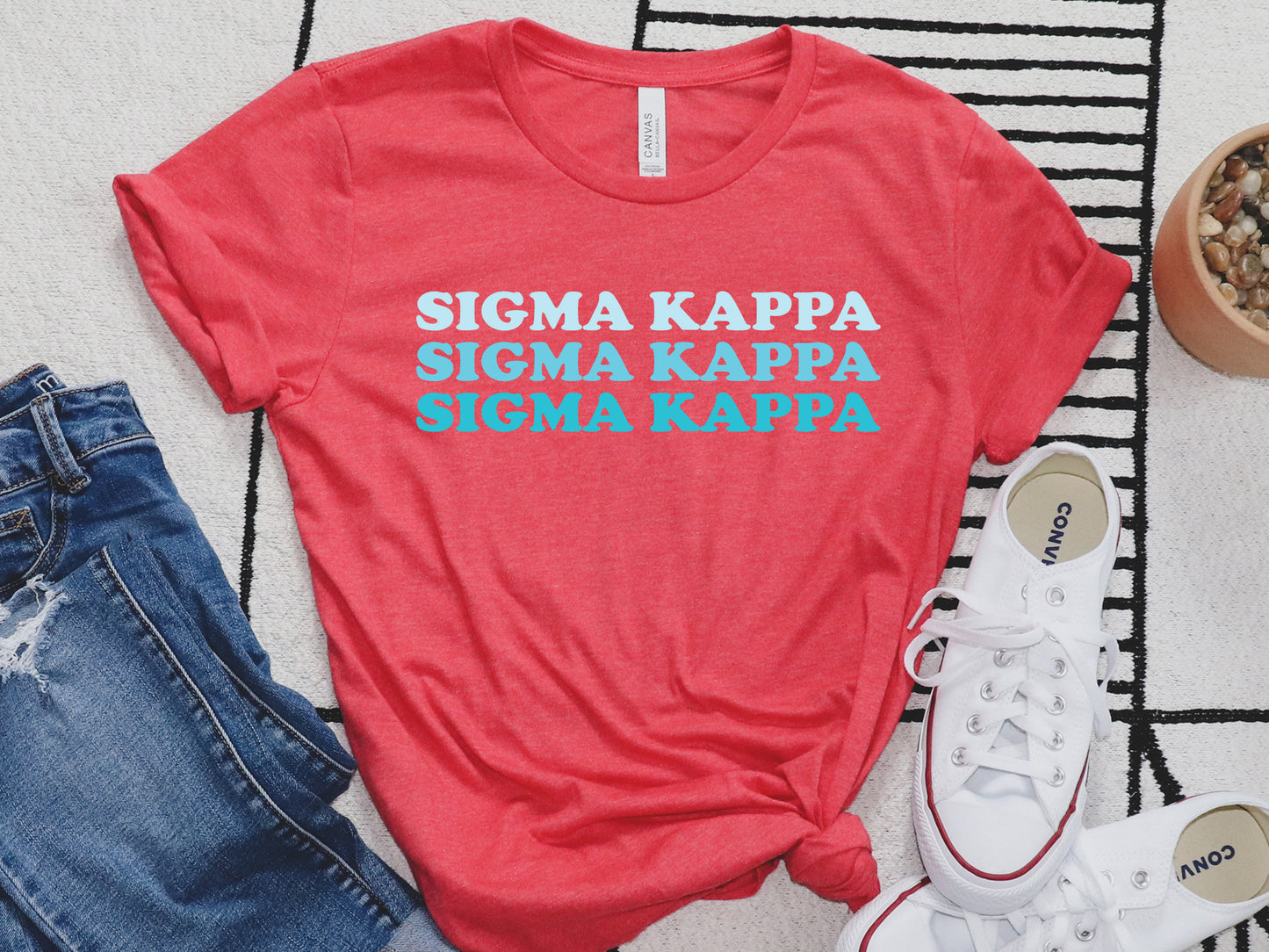 Sigma Kappa Touch of Blue Sorority T-shirt  _ 2599g