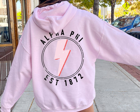 Alpha Phi Pinkish Strike Sorority Hoodie _ 33107g