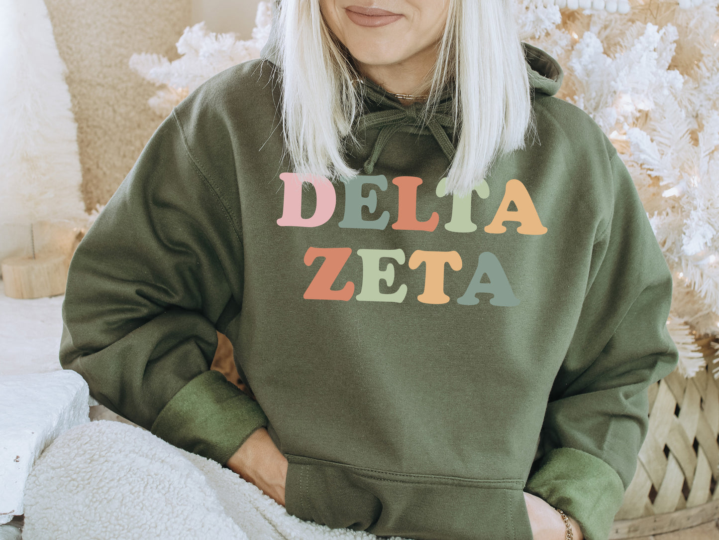 Delta Zeta Bright and Proud Sorority Hoodie _ 427g
