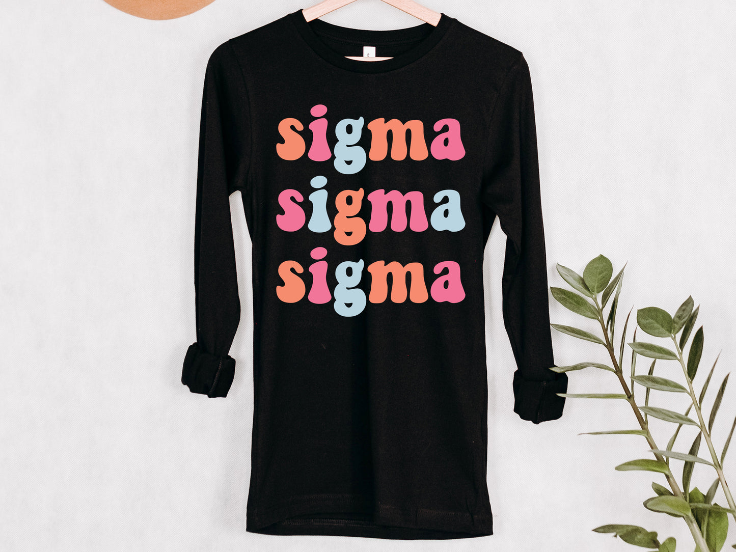 Sigma Sigma Sigma Vividly Vibrant Sorority Long Sleeve T-shirt _ 3172g