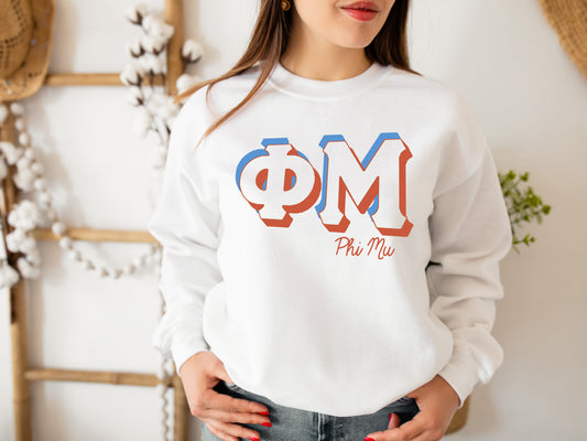 Phi Mu American Colored Sorority Sweatshirt _ 44g