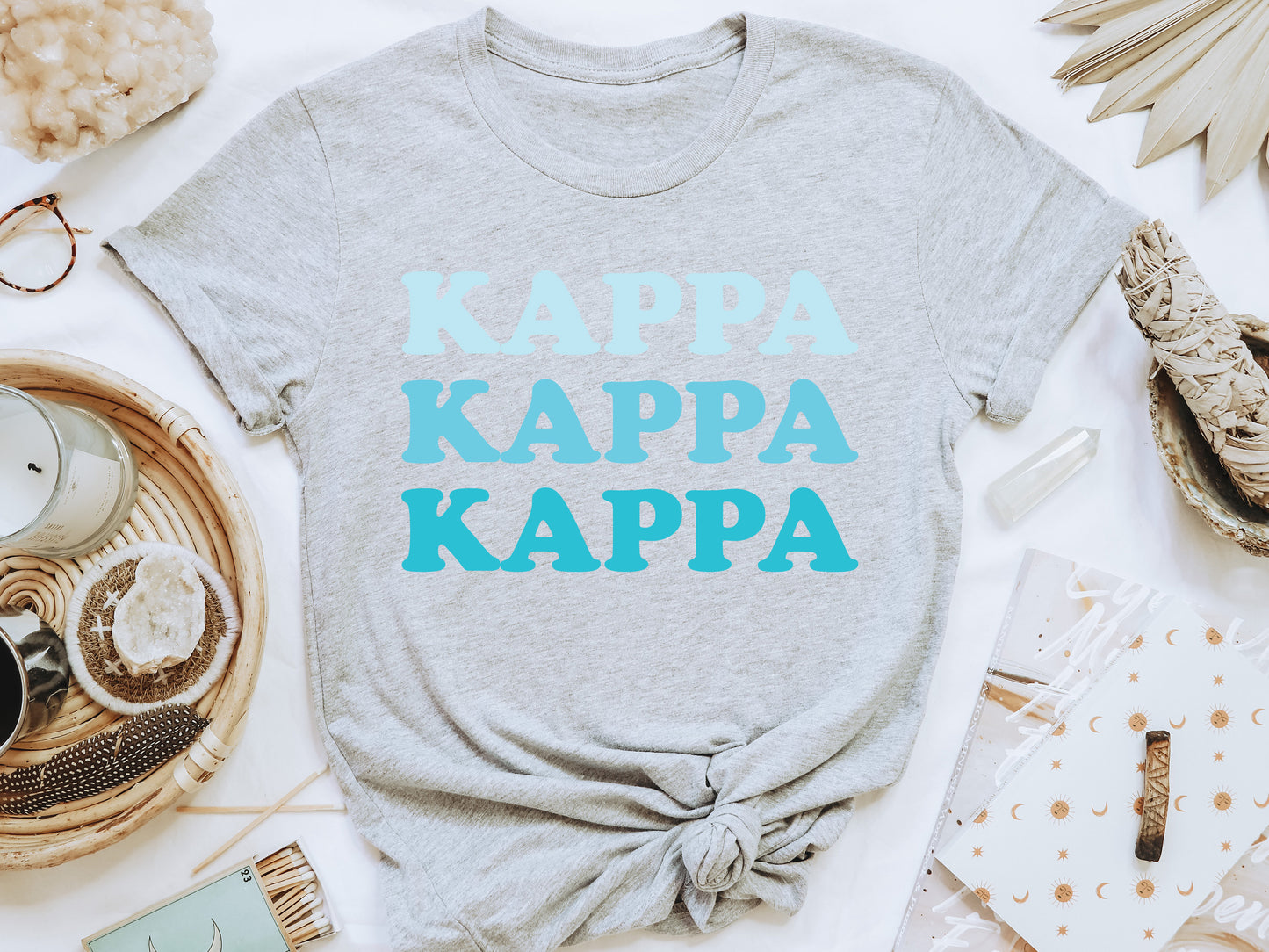 Kappa Kappa Gamma Touch of Blue Sorority T-shirt _ 2594g