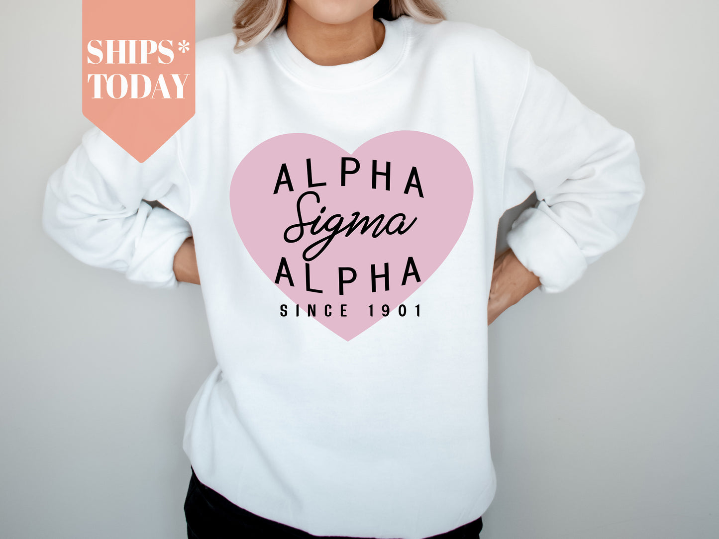 Alpha Sigma Alpha Pretty in Pink Sorority Sweatshirt _ 446g