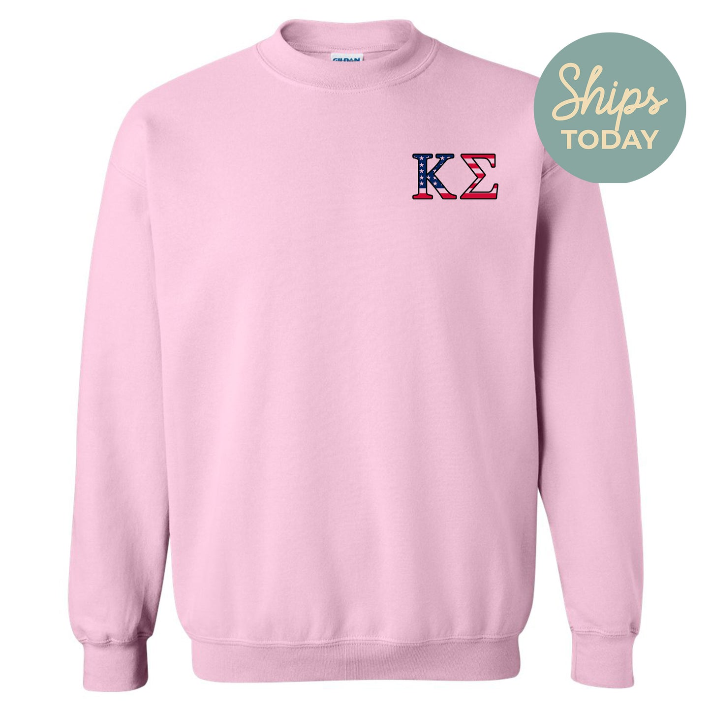 a pink sweatshirt with the k logo on it
