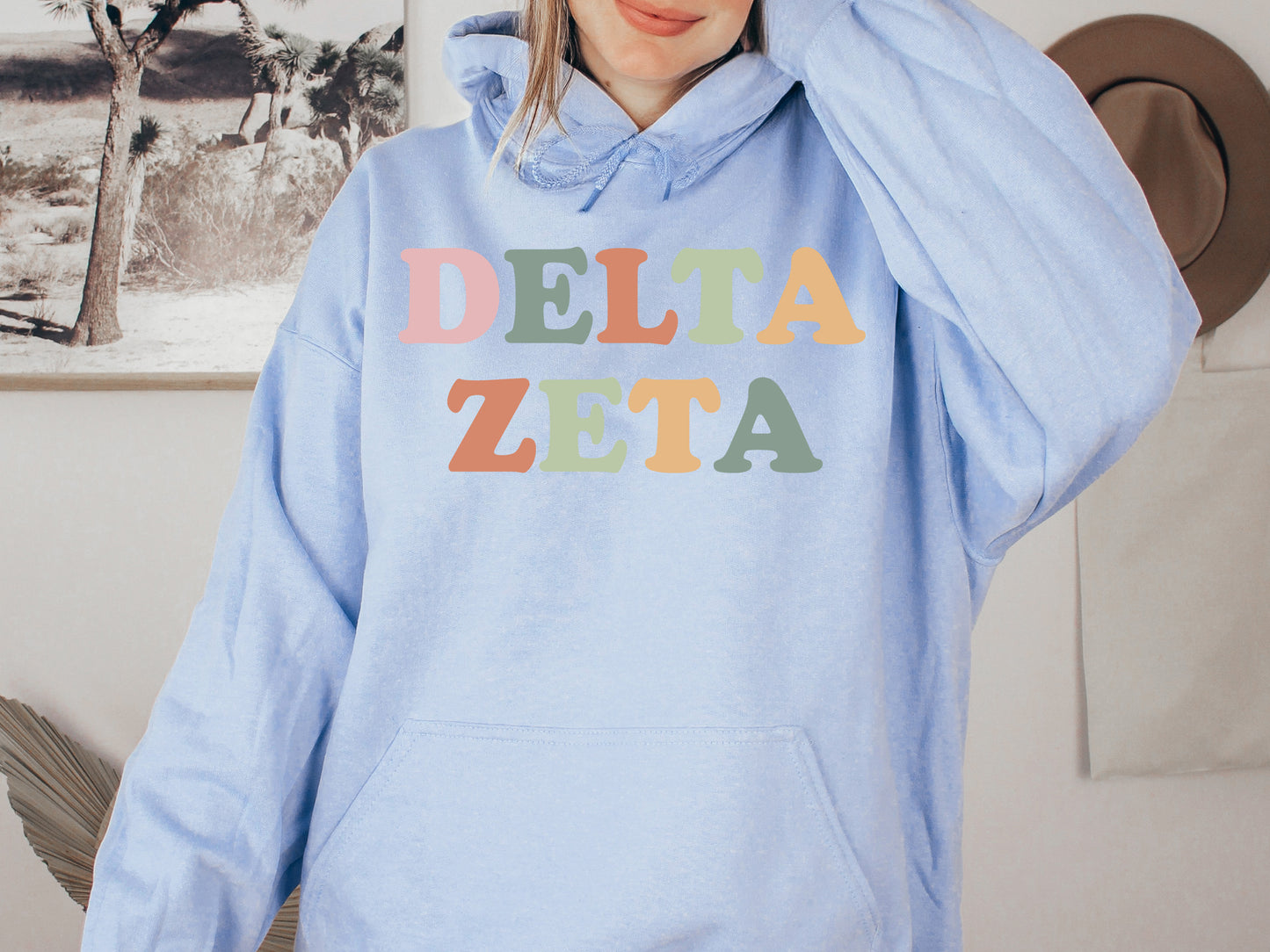 Delta Zeta Bright and Proud Sorority Hoodie _ 427g