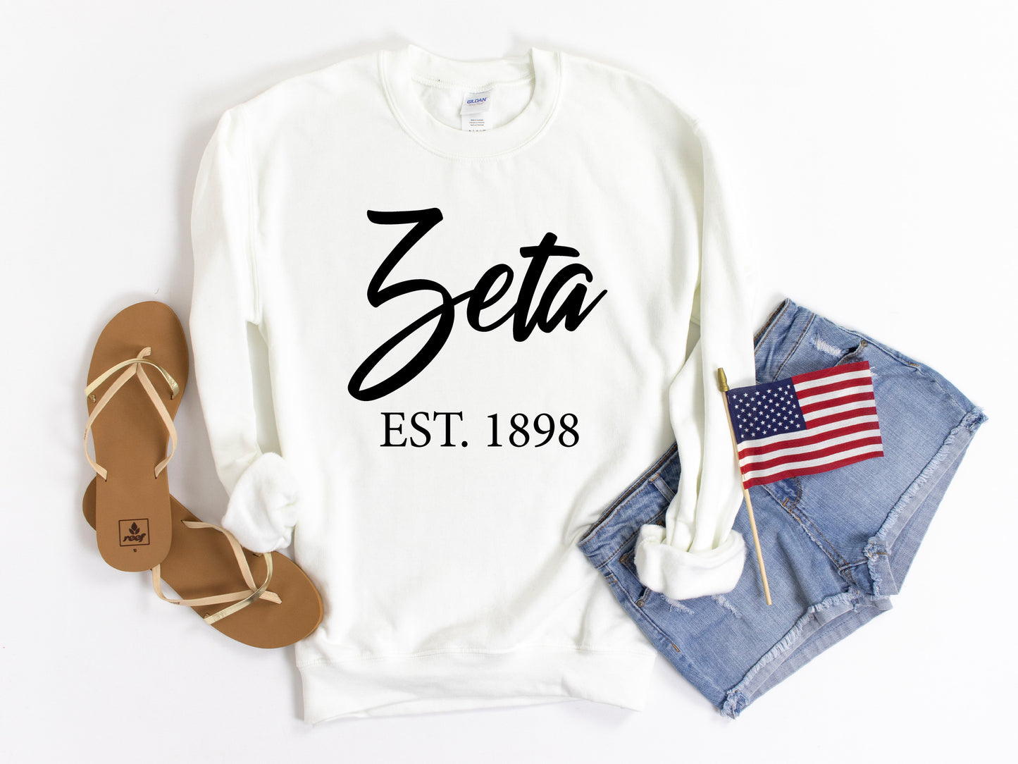 Zeta Tau Alpha Black Flowy Sorority Sweatshirt _ 102g