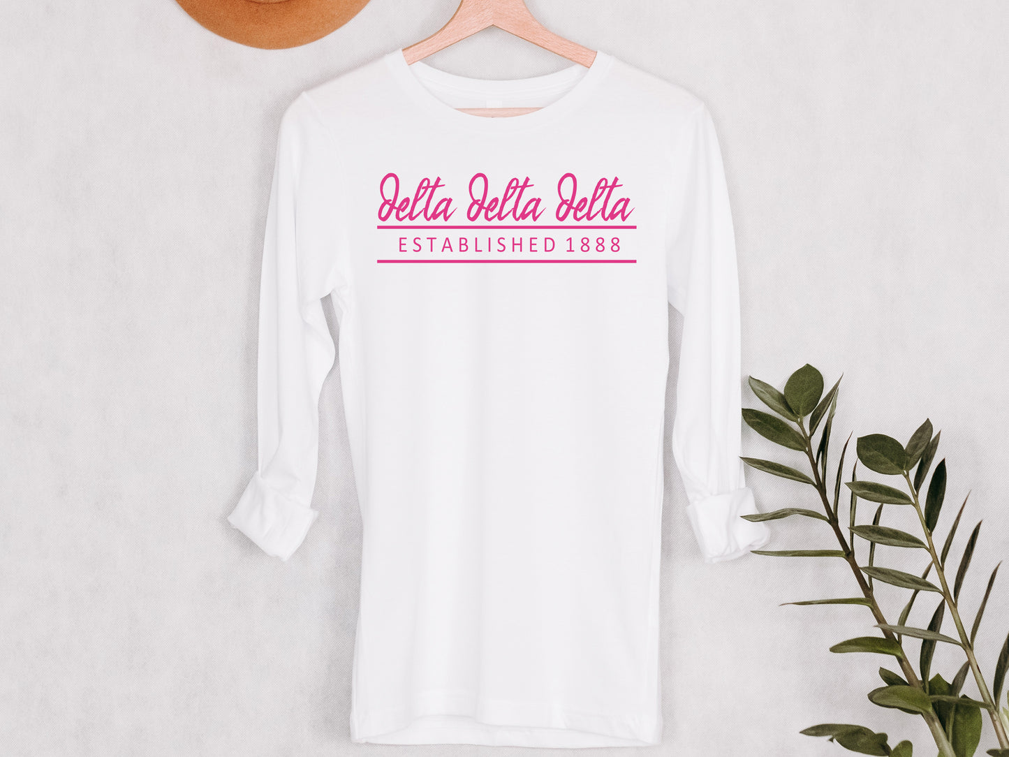 Delta Delta Delta All Pink Sorority Long Sleeve T-shirt _ 762g