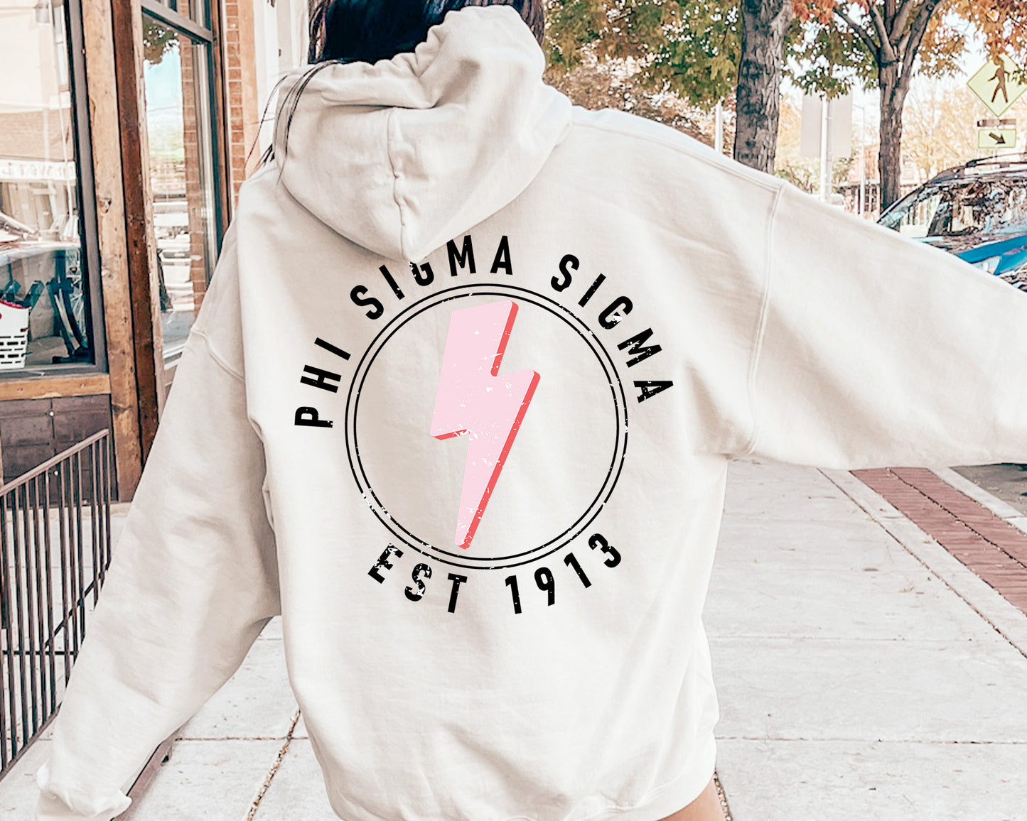Phi Sigma Sigma Pinkish Strike Sorority Hoodie _ 33121g