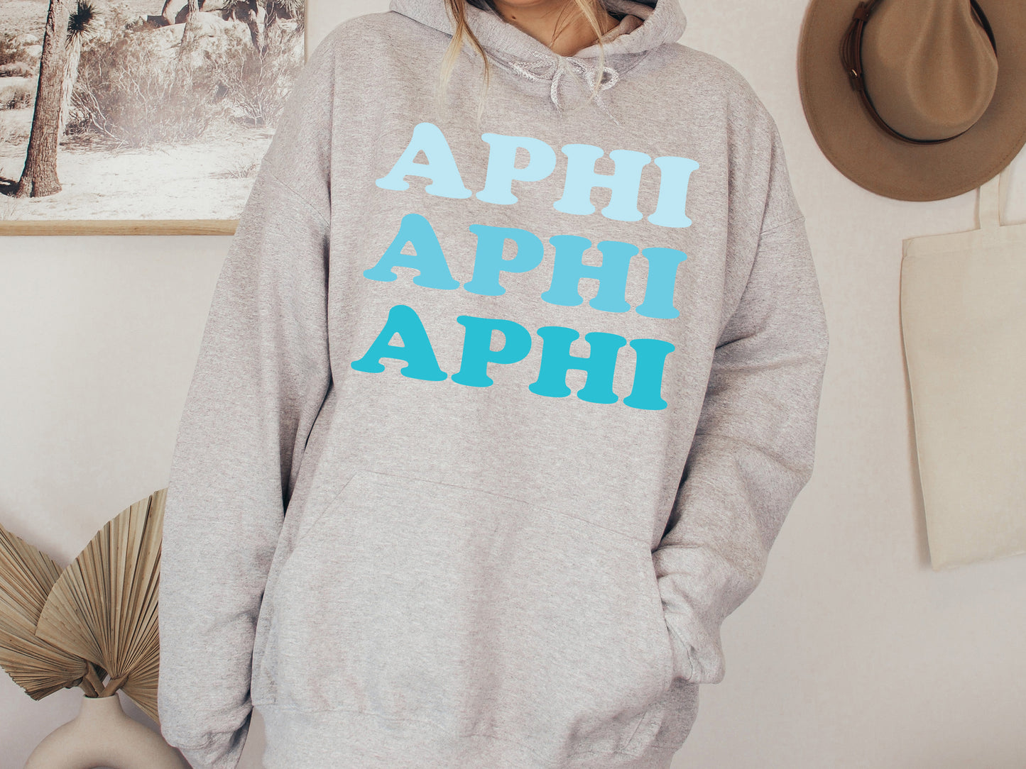 Alpha Phi Touch of Blue Sorority Hoodie _ 2582g