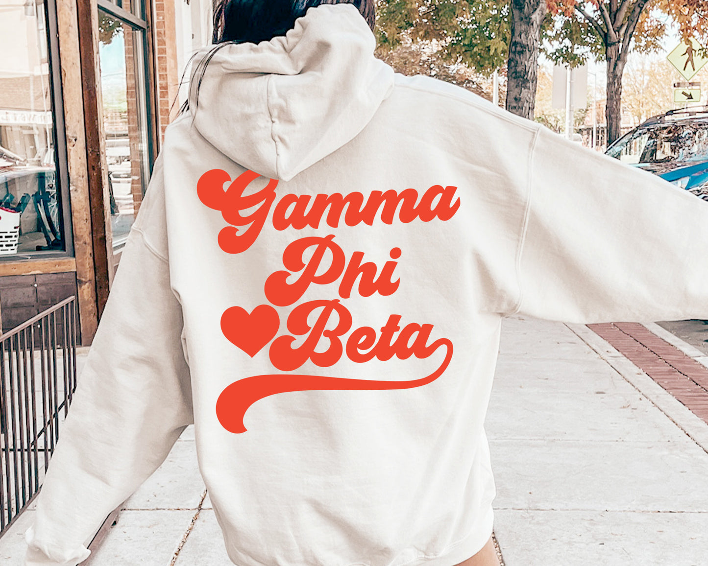 Gamma Phi Beta Red Heart Sorority Hoodie _ 33360g